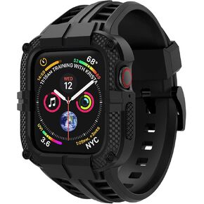 T-ENGINE Rugged Watch band Compatible with Apple Watch Series 9 Band for 44mm 42mm (Not compatible with 45mm) SE 9/8/7/6/5/4/3 for Men (Pink, 45mm/44mm/42mm)
