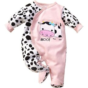 Baby Boys Girls Romper Long Sleeve Infant Jumpsuit Pure Cotton Footed New Born Clothes