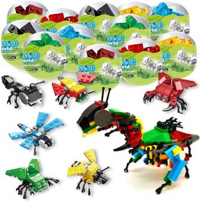 WODMAZ 12Pcs Pre Filled Animals Building Blocks for Kids, Mini Building Blocks Toys for Birthday Gifts, Classroom Prize Toys, Party Favor for Kids, Easter Basket Stuffers