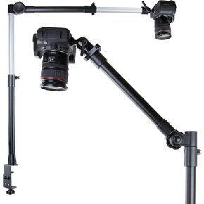 iBOLT Stream-Cast Overhead Camera Rig Desk Mount for DSLR Cameras- with a Multi-Angle Telescoping Arm and ¼ 20" Camera Screw Attachment- for Top Down and Front Facing Photography