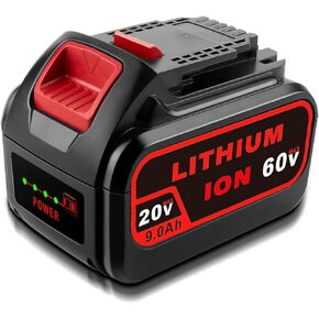 9.0Ah 20V/60V Li-ion DCB609 Battery Replacement for De&walt 20V Tools 60V Tooks DCB612 DCB606 DCB206 DCB204 20V/60V Cordless Power Tools