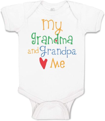Custom Baby Bodysuit My Grandpa and Grandma Loves Me Grandparents Funny Cotton in Kuwait