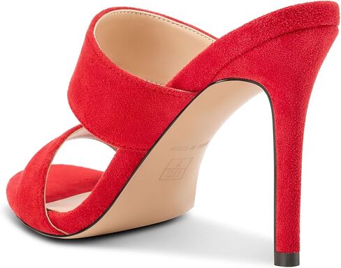NobleOnly Womens Round Open Toe Heeled Sandals Two Strap Stiletto High Heel Sandals Backless Dress Slip-on Mules Sandals 3.9 Inches Heels in Saudi Arabia