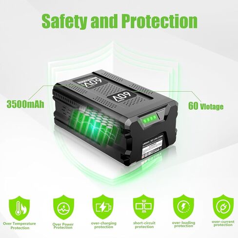 【Upgrade LCD Display】 3.5Ah 60V Replace Battery for Greenworks 60V Battery Cordless Power Tools Max Lithium-ion Battery LB60A00 LB60A02 LB60A03 for Greenworks Pro 60V Battery Repalcement in Saudi Arabia