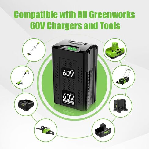 【Upgrade LCD Display】 3.5Ah 60V Replace Battery for Greenworks 60V Battery Cordless Power Tools Max Lithium-ion Battery LB60A00 LB60A02 LB60A03 for Greenworks Pro 60V Battery Repalcement in Saudi Arabia
