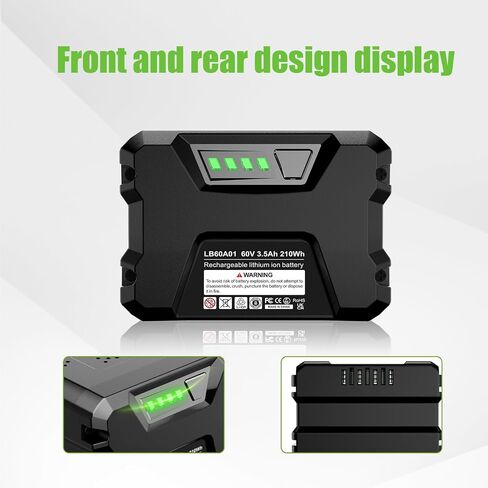 【Upgrade LCD Display】 3.5Ah 60V Replace Battery for Greenworks 60V Battery Cordless Power Tools Max Lithium-ion Battery LB60A00 LB60A02 LB60A03 for Greenworks Pro 60V Battery Repalcement in Saudi Arabia