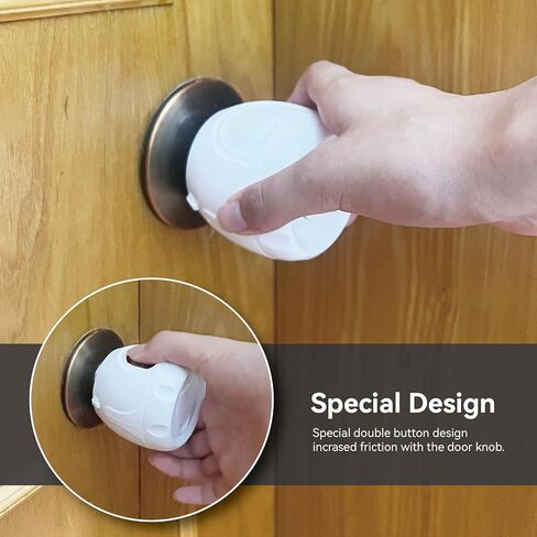 4 عبوات من أقفال مقابض أبواب أمان الأطفال، تصميم جديد للشكل والهيكل، أغطية مقابض أبواب الأطفال، تصميم لولبي، قابلة لإعادة الاستخدام in Kuwait