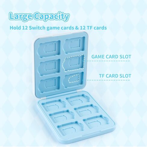 حافظة بطاقات ألعاب Kuitmor للتبديل/OLED/Lite، حامل بطاقات ألعاب التبديل المحمول، حافظة خرطوشة تخزين ذات 12 فتحة صلبة لتبديل بطاقات الألعاب وبطاقات TF in Kuwait