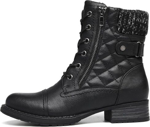 أحذية DECARSDZ النسائية الأنيقة للكاحل باللون الأسود برباط للدراجة النارية in Kuwait