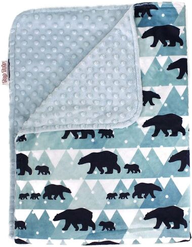 Top Tots Deluxe Baby Blanket - Deer Heads, Minky Dot, Orange in Saudi Arabia