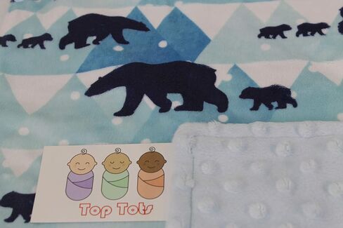 Top Tots Deluxe Baby Blanket - Deer Heads, Minky Dot, Orange in Saudi Arabia