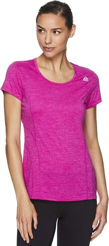 Reebok Womens Poly Marled Basic T-Shirt, Grey, Small in Saudi Arabia