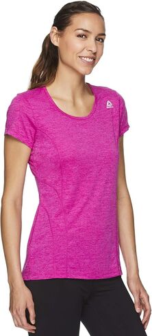 Reebok Womens Poly Marled Basic T-Shirt, Grey, Small in Saudi Arabia