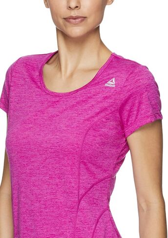 Reebok Womens Poly Marled Basic T-Shirt, Grey, Small in Saudi Arabia