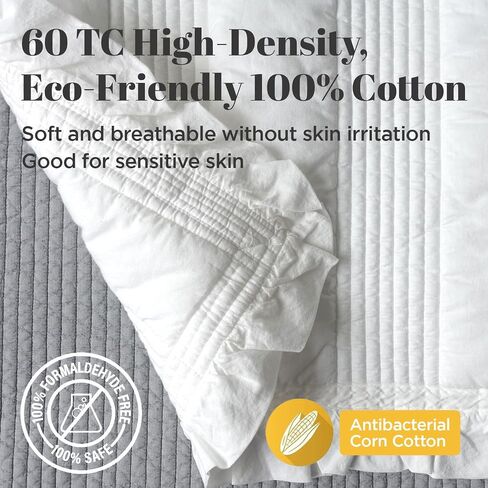 100% Cotton Baby & Toddler Patterned Bed Coverlet and Blanket 39.4"x 51.2"- Made in Korea - Multipurpose, High-Density 60TC, All-Season Use, Eco-Friendly, Skin Safe (White) in Saudi Arabia