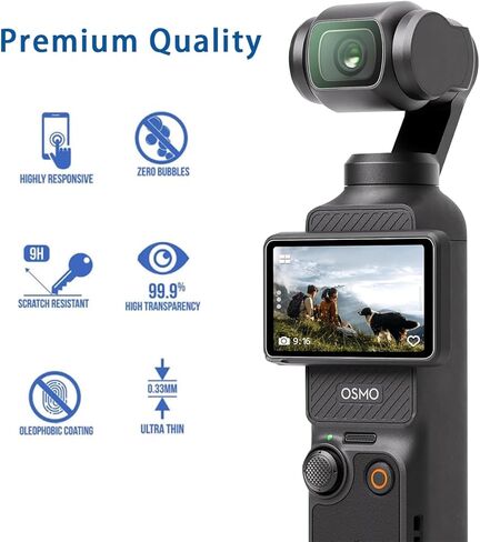 [6 قطع] واقي شاشة لـ DJI OSMO Pocket 3، شاشة LED شفافة لملحقات DJI Pocket 3 مع صلابة 9H، حساسة للمس، حماية كاملة للشاشة in Kuwait