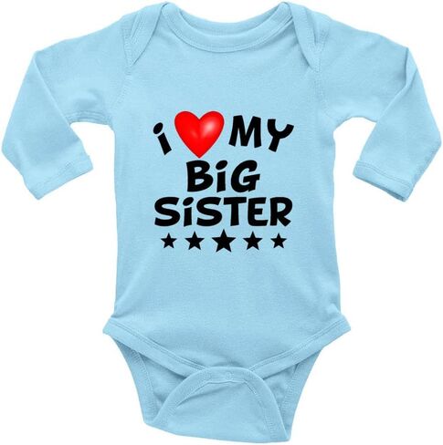 I Love My Big Sister Newborn Baby Jumpsuit Long Sleeve Unisex Bodysuit in Kuwait