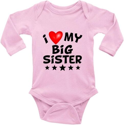 بدلة قطعة واحدة للأطفال حديثي الولادة من I Love My Big Sister بأكمام طويلة للجنسين in Saudi Arabia