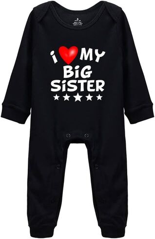 بدلة قطعة واحدة للأطفال حديثي الولادة من I Love My Big Sister بأكمام طويلة للجنسين in Saudi Arabia