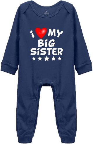 بدلة قطعة واحدة للأطفال حديثي الولادة من I Love My Big Sister بأكمام طويلة للجنسين in Saudi Arabia