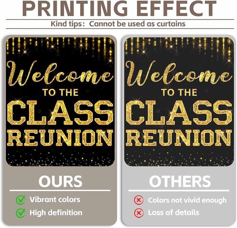 72x43inch Fabric Golden Welcome to The Class Reunion Backdrop 20th 30th 40th Reunion Photography Background School Party Decorations Photo Booth Banner in Saudi Arabia