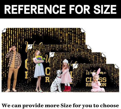 72x43inch Fabric Golden Welcome to The Class Reunion Backdrop 20th 30th 40th Reunion Photography Background School Party Decorations Photo Booth Banner in Saudi Arabia