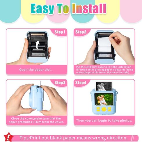 20 Rolls Instant Print Camera for Kids Refill Print Paper - Hikkon Thermal Print Paper Rolls Photo Print HD Printing for Most Kids Instant Camera (White) in Saudi Arabia