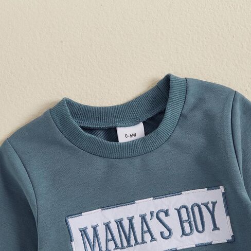 NZNDSHD Fall Toddler Baby Boy Clothes Stripe Long Sleeve Funny Letter Print Pullover Sweatshirt Jogger Pants Infant Set in Saudi Arabia