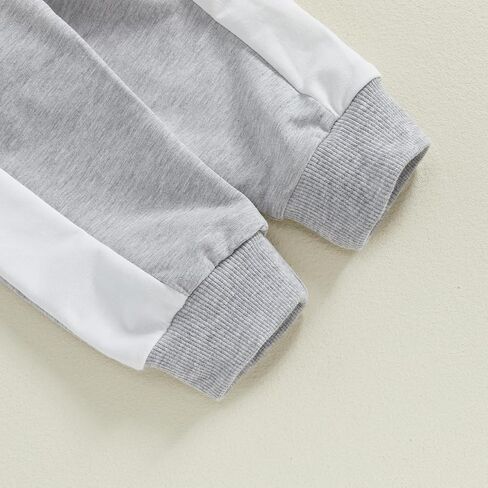 NZNDSHD Fall Toddler Baby Boy Clothes Stripe Long Sleeve Funny Letter Print Pullover Sweatshirt Jogger Pants Infant Set in Saudi Arabia