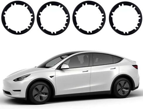 لطراز تيسلا Y 20 بوصة حافة حامية لإطار العجلة، 4 قطع غطاء أغطية حافة ABS لطراز تيسلا Y 2017-2024، ملحقات حماية حافة العجلة 20 بوصة، أسود in Kuwait