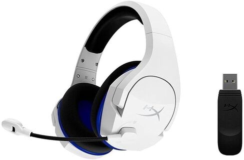 HyperX Cloud Stinger Core - سماعة رأس لاسلكية للألعاب، لأجهزة PS4، وPS5، والكمبيوتر الشخصي، وخفيفة الوزن، ومزلقات فولاذية متينة، وميكروفون لإلغاء الضوضاء - أبيض (متجدد) in Saudi Arabia