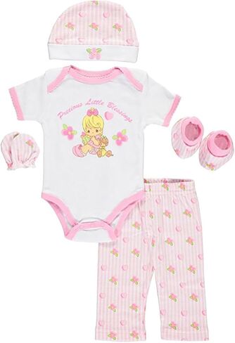 Precious Moments Baby Girls Little Blessings 5-Piece Layette Gift Set - Pink in Saudi Arabia