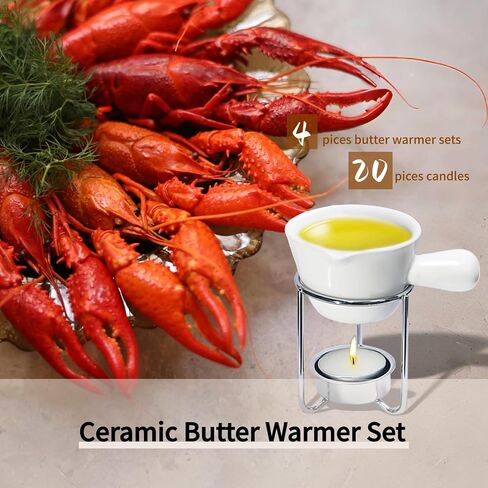 Reasim Crab Crackers and Tools Set with 2 Crab Leg Cracker,2 Butter Warmer for Seafood,4 Crab Leg Forks,4 Lobster Shellers,2 Seafood Scissors,10 Tealight Candles,1 Bag,seafood crackers and tool(25pcs) in Saudi Arabia