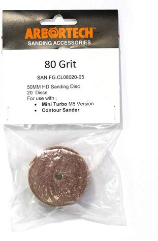 ARBORTECH Orbital Sander Sandpaper for Wood | 20 x 2 inch Sanding Discs | 180 grit Sandpaper for Fine Sanding | SAN.FG.CL18020-05 in Kuwait