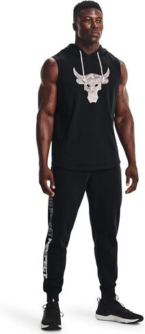 هودي بروجكت روك تيري بدون أكمام للرجال من Under Armour (US، Alpha، XX-Large، عادي، عادي، عاجي/أسود - 130) in Saudi Arabia