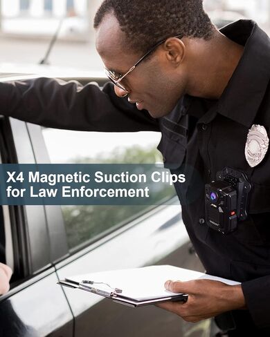 BOBLOV مشبك خلفي مغناطيسي لكاميرا الجسم، حامل مغناطيسي عالمي مع 8 مغناطيسات مدمجة، نوع جديد ومشابك سيليكا سوداء محمولة لجميع كاميرات الجسم تلتصق بالملابس in Kuwait