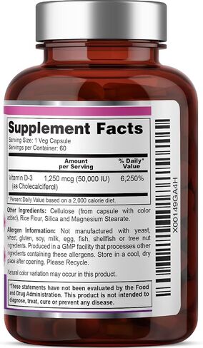 biophix Vitamin D-3 50000 IU 120 Vcaps - High-Potency Supports Strong Bones Immune Health in Kuwait