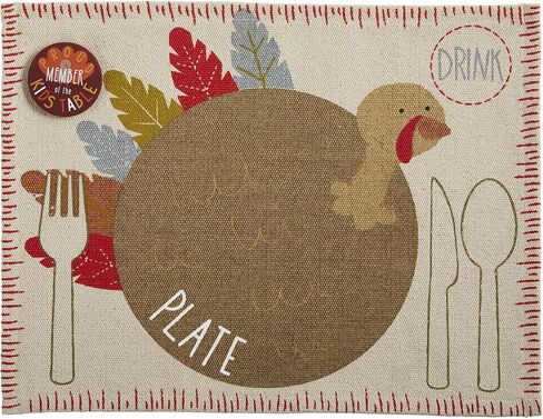 Mud Pie Children's Thanksgiving Turkey Place Mat with Button in Saudi Arabia