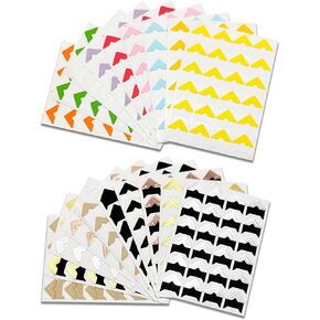 19 Sheets 456 Pieces Photo Corners, Multicolour Photo Corners for Scrapbooking, Self Adhesive Picture Corner Suitable for Photo and Commemorative Book DIY（19 Colour）