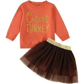 FYBITBO Halloween Outfits For Toddler Girls Kids Boo Sweatshirt Long Sleeve Shirt Tutu Skirt Fall Halloween Clothes Sets
