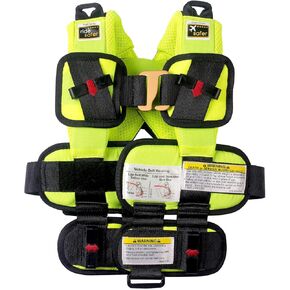 Ride Safer Travel Vest with Zipped Backpack-Wearable, Lightweight, Compact, and Portable Car Seat. Perfect for Everyday use or Rideshare, Travel, and Taxi/Rental Car. (X-Small, Yellow)