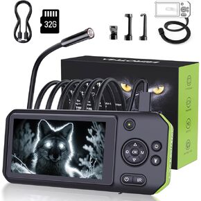 Borescopes with Night Vision AMTORIN Night Vision Scope Camera Endoscope Camera 5" IPS Screen, Borescopes Camera, 16.5FT 32GB Memory Endoscope with 8 Lights Borescopes with Low-Light Capabilities