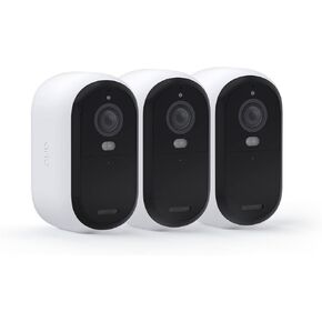 Arlo Essential Security Wireless 2K Camera with Spotlight, Indoor/Outdoor, 2nd Gen, 2-Way Audio, Color Night Vision, Motion Activation, Real Time Notifications, White, VMC3350, 3-Pack (Renewed)