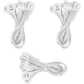 Replacement Premium TENS Lead Wires 2.35mm Shielded Plug to 4 Snap 3.5mm Connectors for TENS Units (Pack of 6)