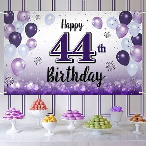 Happy 30th Birthday Decorations,30th Purple Balloon Large Birthday Banner Backdrop Sign,Cheers to Thirty Years Old Bday Party Supplies.