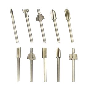 Router Bit 1/8 Inch Shank Wood Carving Router Bit Set, Rotary Tools Bits for Wood Carving, DIY Handcraft, Woodworking Carpentry Work-10 PCS
