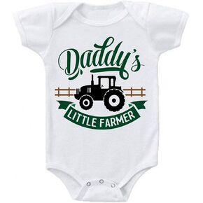 Ink Trendz Daddy's Little Farmer Farming Tractor Infant Onesie Bodysuit (Newborn)