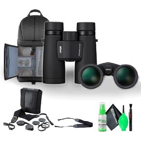 Nikon Monarch M7 10x42 Binocular, Waterproof, fogproof, Rubber-Armored Full-Size Binocular with ED Glass & Wide Field of View, Oil & Water Repellent Coating & Locking Diopters + Neck Strap + More