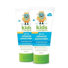 Babyganics SPF 50 Kids Mineral Sunscreen Roller Ball, Totally Tropical | UVA UVB Protection | Octinoxate & Oxybenzone Free | Water Resistant |3 Ounce (Pack of 2)