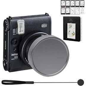 Lens Cap for Fujifilm Instax Mini 99 Instant Camera, Mini Accessories for Fuji Instax Mini 99 Lens Cap, Mini Photo Album, Photo Border Stickers (No Camera) - Iron Gray